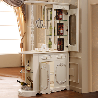 永旭家具 欧式间厅柜 实木雕花法式玄关柜 储物柜 手工描银6002