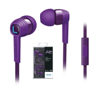 Philips飞利浦SHE7055BR狂热系列 入耳式手机耳机 有线耳机 立体声重低音 紫色