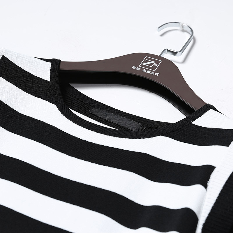 zara kara黑白条纹拼接t恤女装修身显瘦上衣体恤百搭衣服潮2018春装