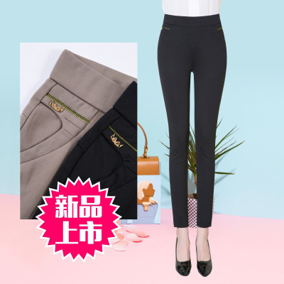 余果贝尔(YoungBell)秋冬新款中年女士松紧高腰弹力大码中老年妈妈外穿打底裤批发棉裤
