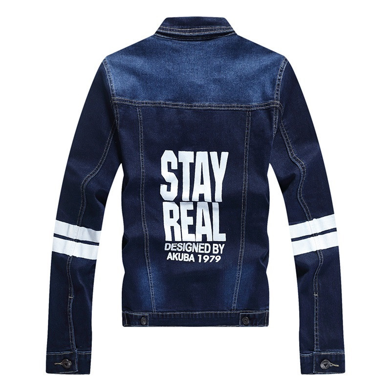 a2016秋冬男士牛仔外套男单排扣翻领简约夹克男1 凡克鲨鱼(vance