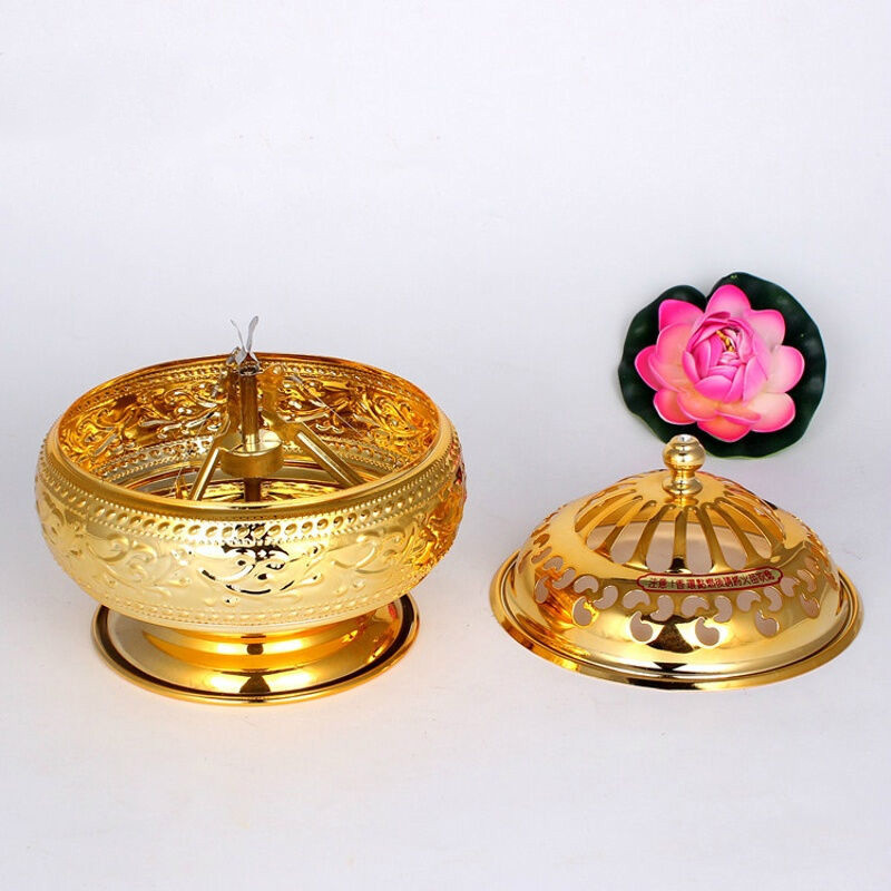 2016佛具24小时有盖檀香盘香塔香架镀金香环盘佛教