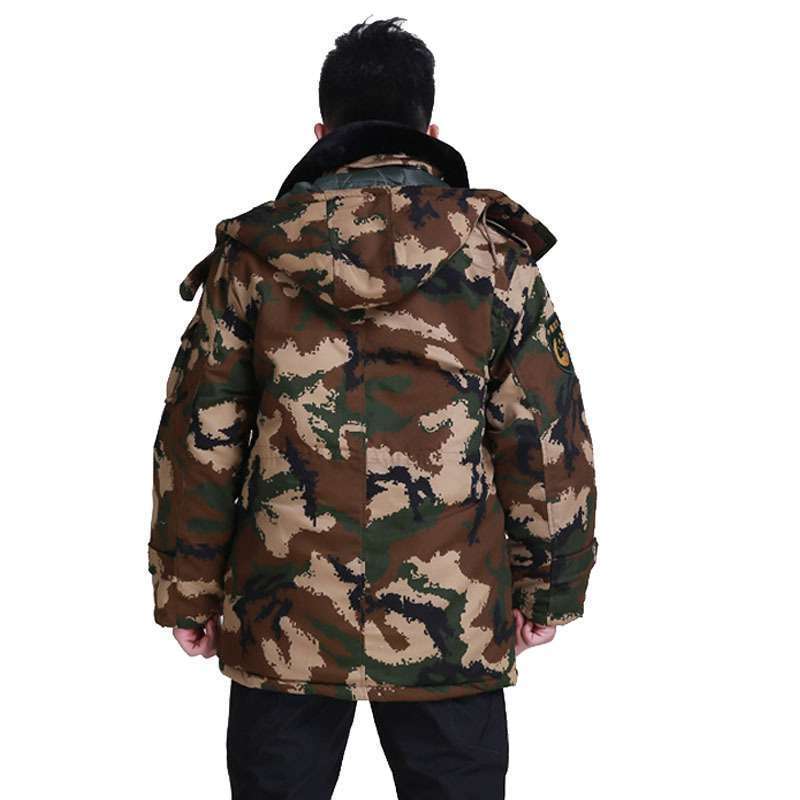 陆军荒漠迷彩套装 男新式迷彩服冬季军装作训服冬季防寒大衣 加厚加长