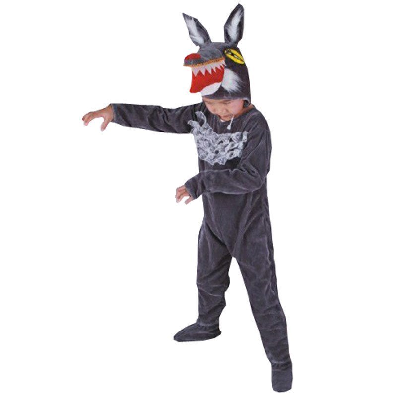 春秋季表演装 冬跳舞蹈衣 大灰狼动物造型儿童演出服女服套装男