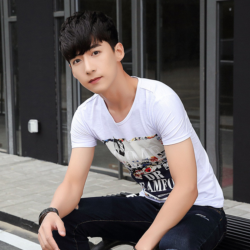 t恤修身印花t恤打底衫棉体恤6021 情娇婷(qingjiaoting)男士t恤【价格