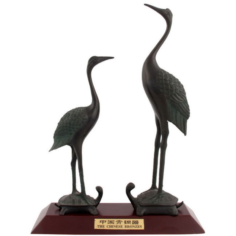 工美 青铜器龟鹤延年(对) 仿古摆件 中国特色工艺品 外事 商务会议