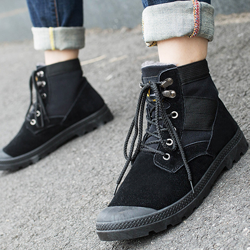 珀尔梵 2017boerfan秋冬季加棉工装靴战狼2吴京同款马丁靴男沙漠作战