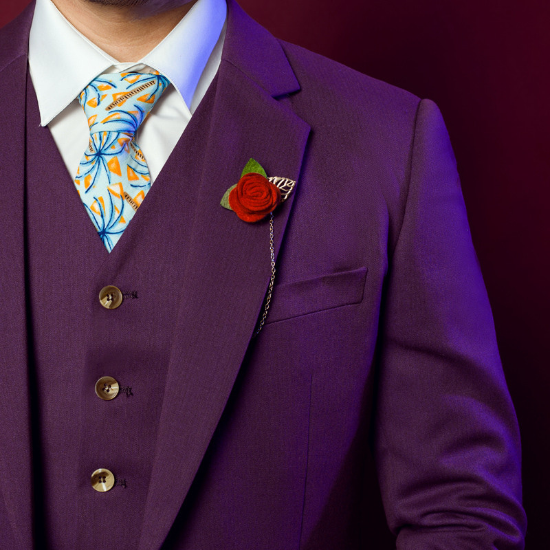 2016新款结婚西装男士平驳领修身紫色商务绅士西服男套装新郎伴郎礼服