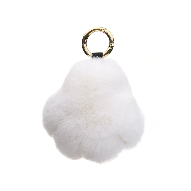 katherinehe 兔毛皮草猫爪挂饰包饰钥匙扣 白色 1512mz0219