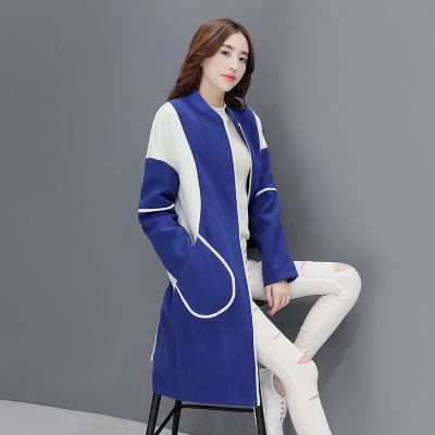 莞馨(wanxin)毛呢外套女中长款加厚2016秋冬季新款韩版呢子大衣学生韩国宽松潮