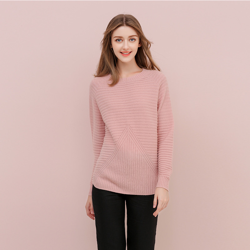 衣尚秋冬新款羊绒衫女简约圆领套头打底针织毛衣16803