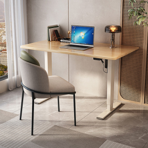 一米色彩岩板电动升降书桌家用办公桌学习桌实木轻奢组合