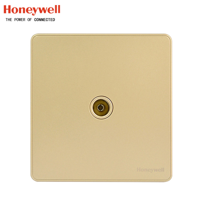 霍尼韦尔开关插座 电视插座面板优雅 一位电视86型墙壁插座 金色