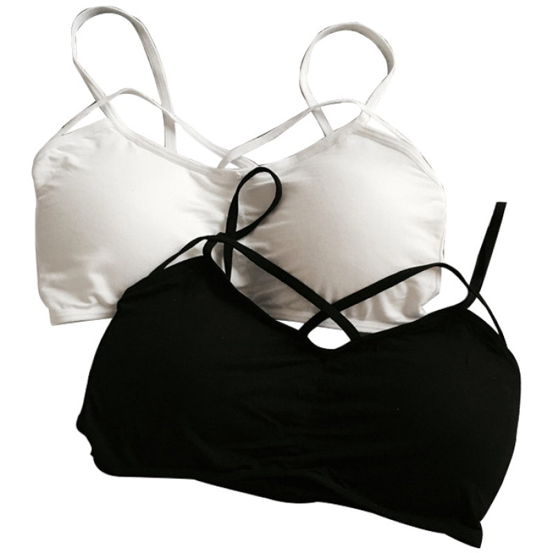 韩版少女小心机裹胸文胸抹胸吊带小背心短款打底可爱内衣学生上衣