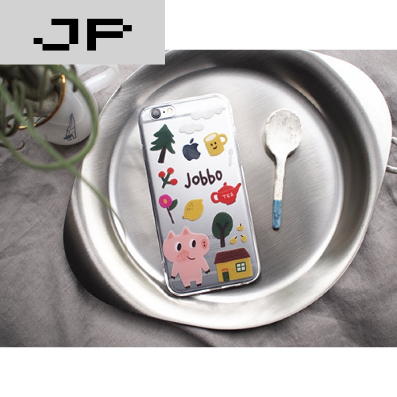 jp潮流品牌可愛小動物小pigiphone6s手機殼情侶全包軟殼蘋果6s plus