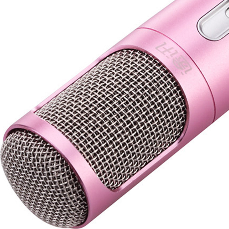 途讯k068 全民k歌手机麦克风掌上ktv唱吧蓝牙无线话筒k歌神器 魅惑粉
