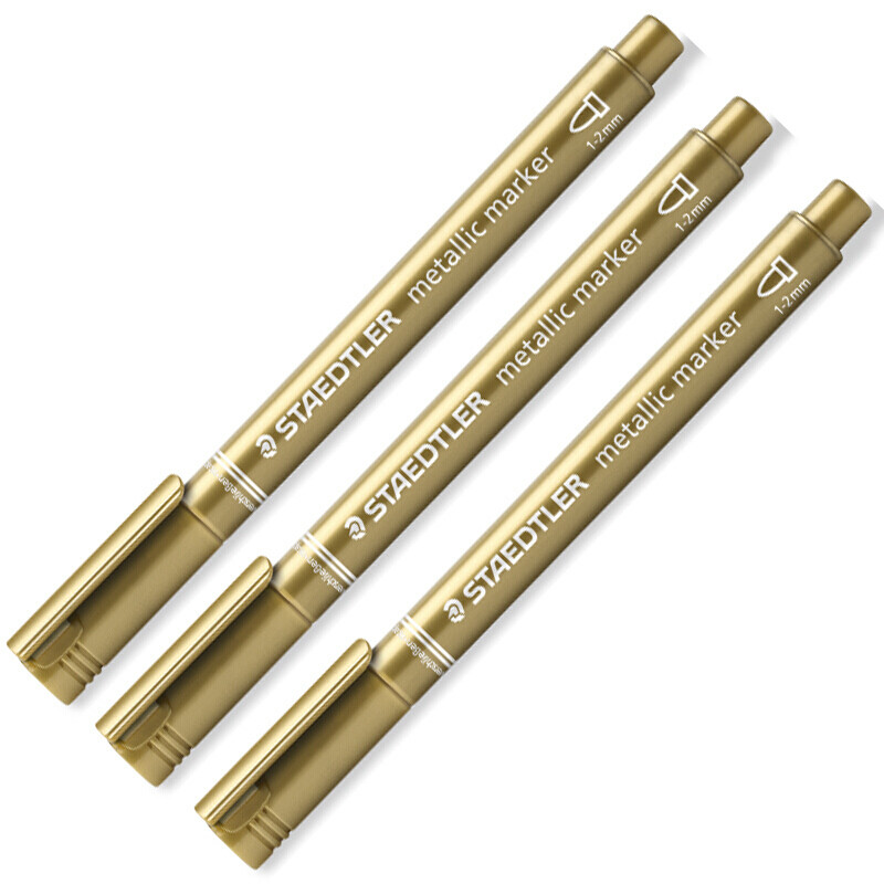 staedtler)金属笔相册笔记号笔马克笔贺卡笔签名笔请帖笔8323金色单支