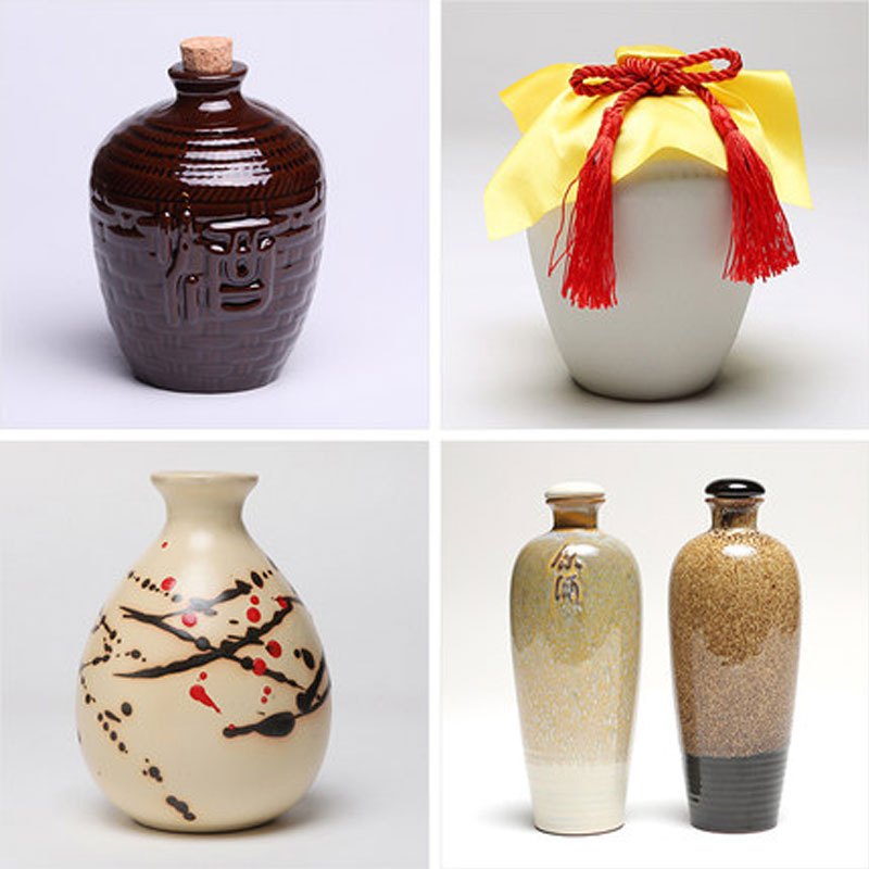 陶瓷空酒瓶子装饰花瓶器摆件酒坛子白酒小酒壶一斤装