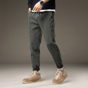 金盾(KIN DON)秋冬季休闲裤男黑色长裤百搭修身小脚韩版潮流纯色裤子