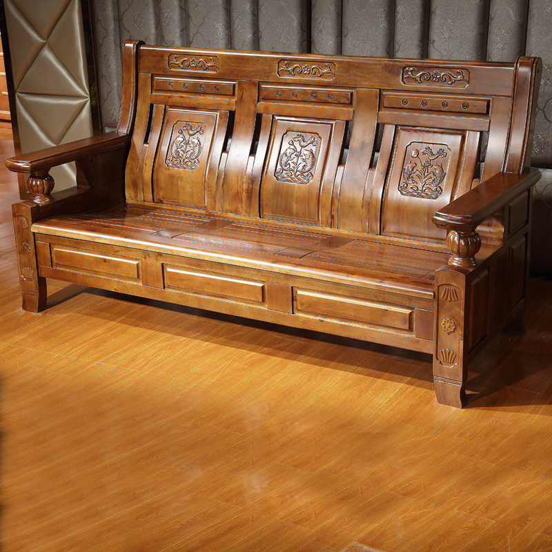 天惠子 沙发 全实木沙发 中式组合客厅木沙发 香樟木沙发 简约现代小