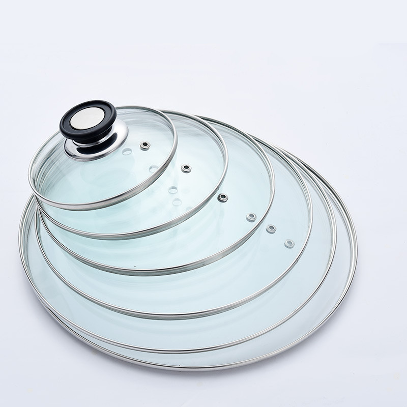 家用钢化玻璃盖透明圆形可视玻璃盖子加厚耐热炒锅锅盖汤锅锅盖- 28cm