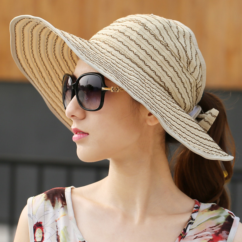 818款帽子女夏天潮韩版遮阳帽女 防晒可折叠空顶布帽沙滩帽太阳帽凉帽