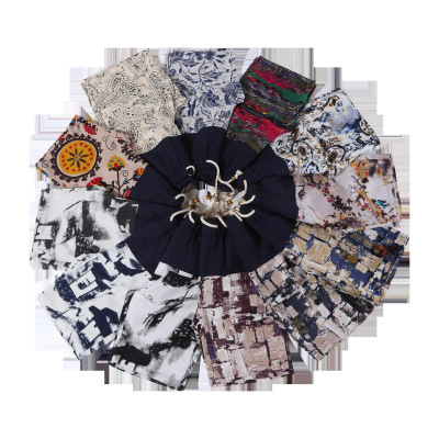 薇侣2017新品亚麻短裤男休闲棉麻中裤5分五分裤韩版潮流夏天沙滩裤