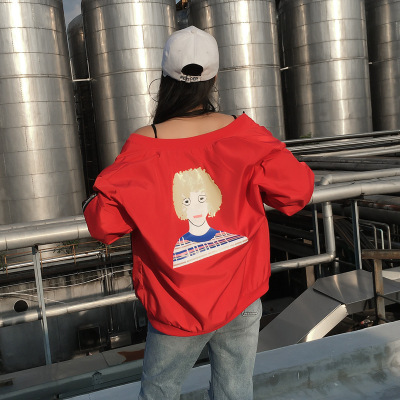 薇侣2017新品原宿风外套女春秋韩版学生bf宽松新款短款棒球服