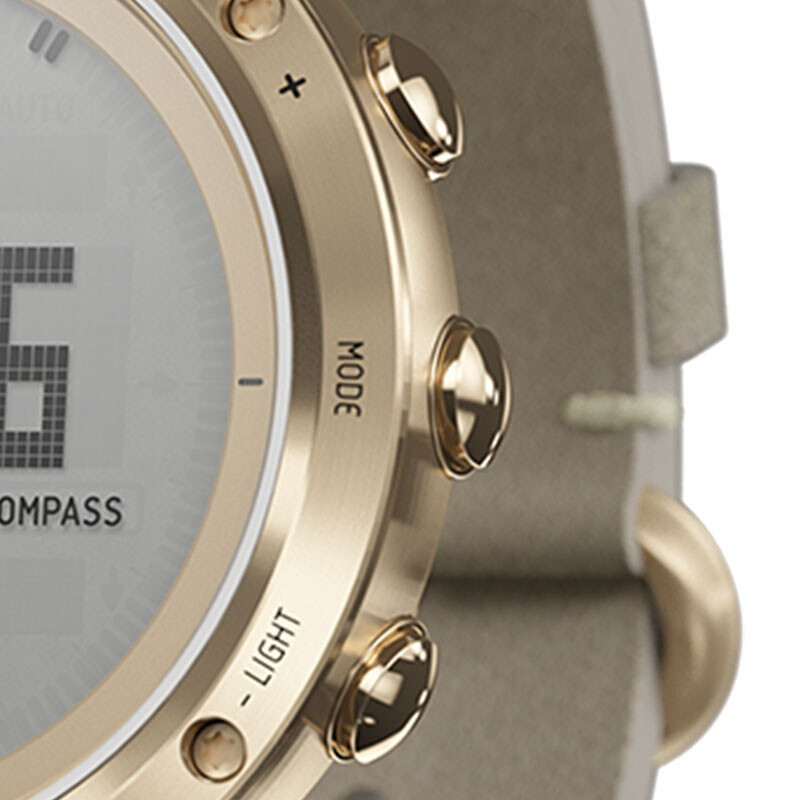颂拓(suunto) 本源陶瓷系列牛皮户外登山智能手表 本源金色皮质表带ss