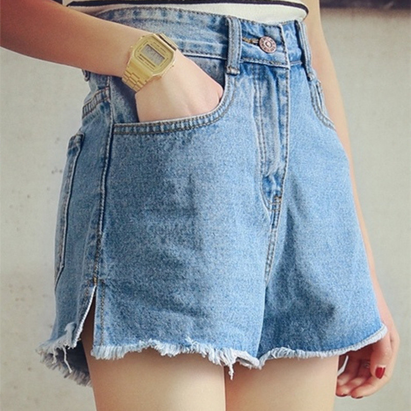 828新款韩版高腰牛仔短裤女夏毛边显瘦宽松牛仔阔腿热裤新款短裤女
