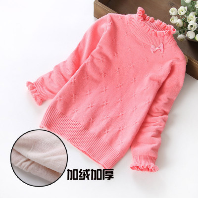 儿童毛衣女白色秋冬新款针织打底衫女宝宝保暖