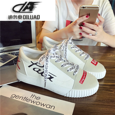 秋季新款跑步鞋女鞋子休闲鞋潮流帆布鞋女生平底鞋韩版板鞋女鞋女慢跑鞋小白鞋七天无理由退货 品质保证