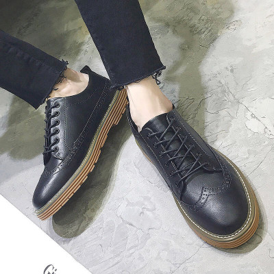 路蒙卡帝布洛克雕花男鞋新款英伦复古男士商务休闲皮鞋秋季韩版百搭潮鞋