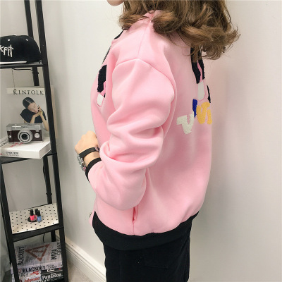 顺崇2018春季时尚百搭棒球服外套女韩版学生开衫长袖宽松加厚加绒潮