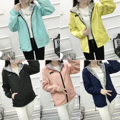 顺崇2018春春新款外套女潮学院风宽松学生薄款两面穿连帽百搭韩版风衣