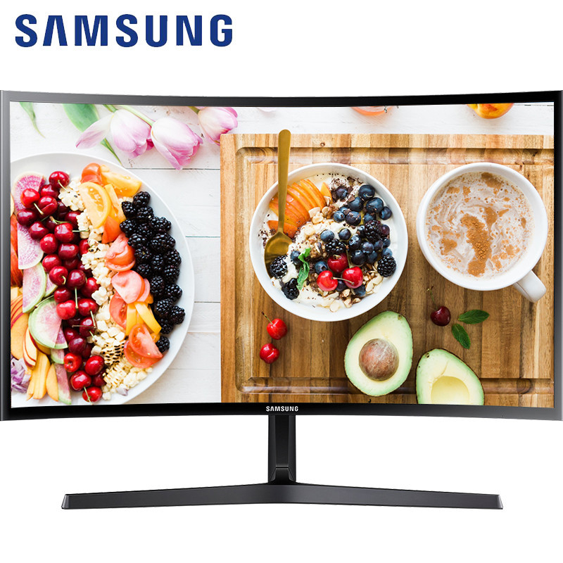 三星/SAMSUNG C24F396FHC 23.5英寸黑色电脑显示器 高清曲面竞电LOL吃鸡游戏专用显示屏 家用办公