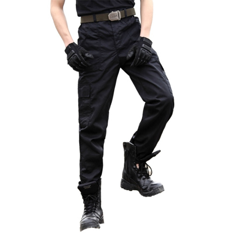 工作裤男宽松耐磨耐脏黑色汽修机修劳保裤子春夏季大码迷彩裤工裤