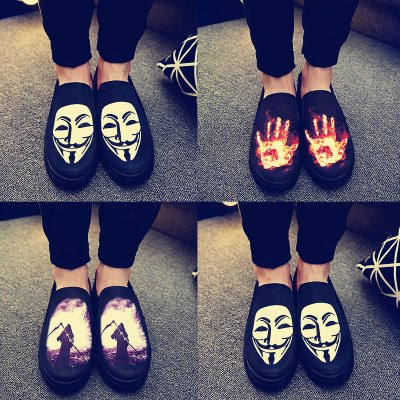 2017秋季帆布鞋男士韩版潮流乐福鞋休闲豆豆潮鞋一脚蹬懒人男鞋子