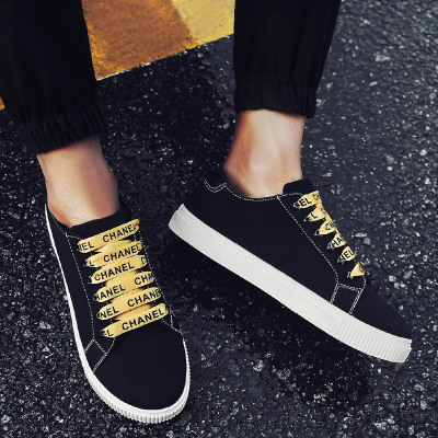 2017秋季新款帆布鞋男韩版潮流高帮休闲板鞋百搭学生布鞋男潮鞋子