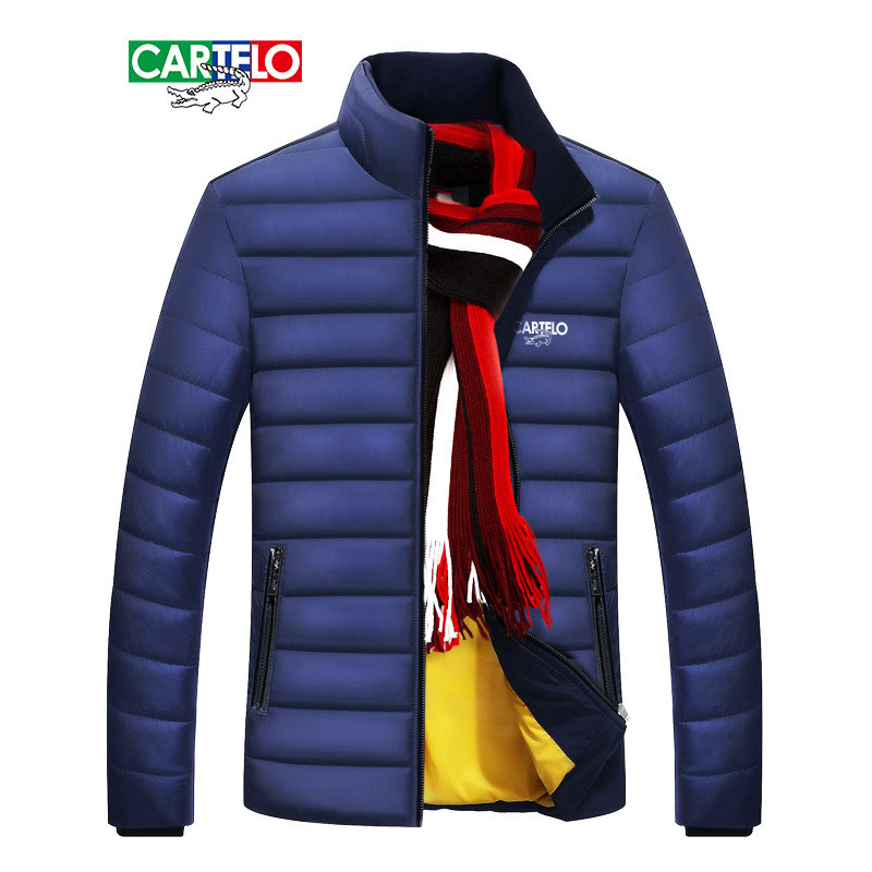 新款cartelo/卡帝乐鳄鱼羽绒服男2017冬装青年休闲男装短款潮保暖外套