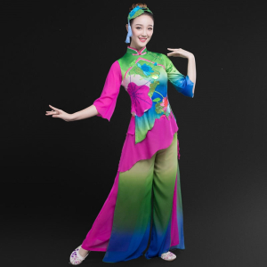 闪电客秧歌服演出服女2022新款古典舞民族扇子舞蹈服装中老年广场舞套装