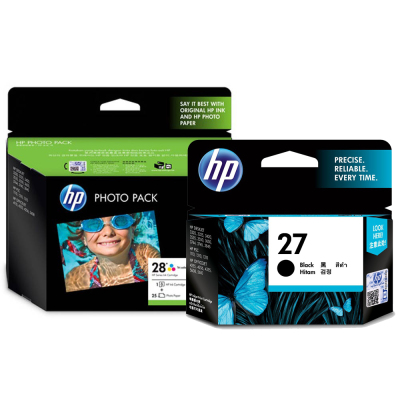 惠普（HP）27 / 28 黑色彩色墨盒套装（适用PSC 1110 1210 1315 Officejet 4255）