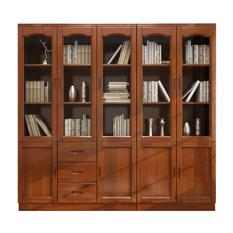 赢派 中式现代实木书柜 橡木书柜酒柜储物柜 实木235门书柜自由组合带