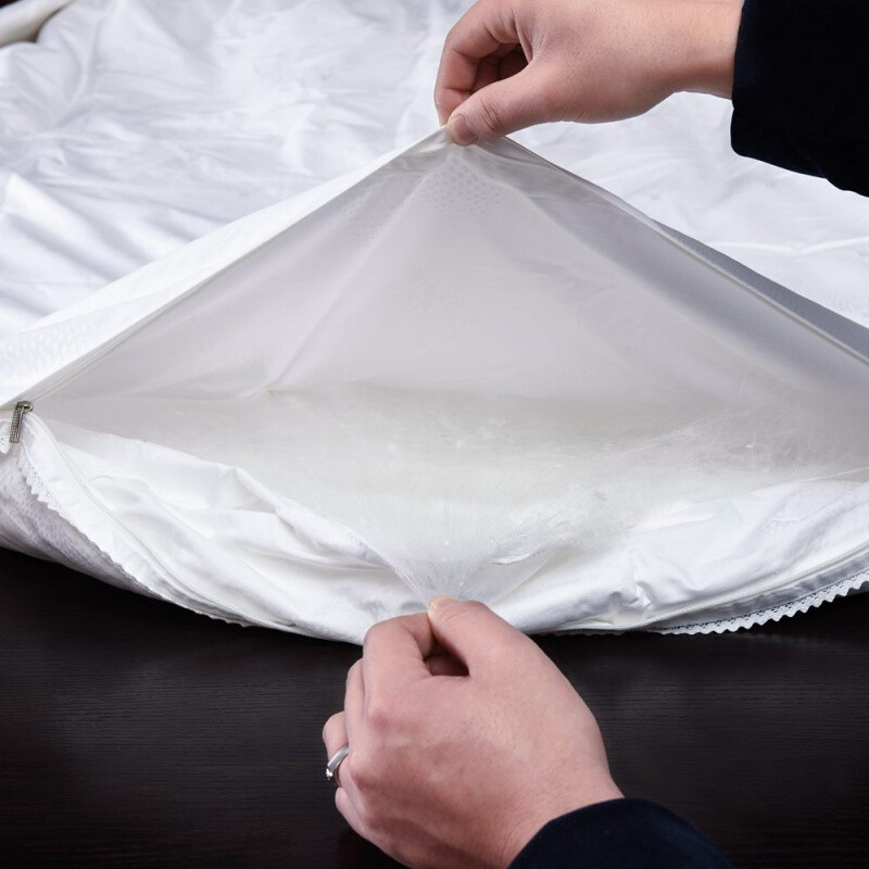 纯手工拉丝桑蚕丝被单双人双宫蚕丝被芯蚕丝被重量尺寸随意定做白色