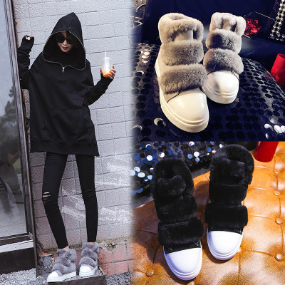 冬季新款韩版羊皮毛一体雪地靴女短靴短筒加绒40大码41棉鞋43