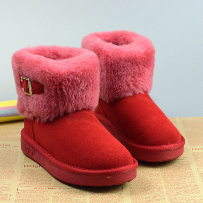 尚品鞋业冬季新款韩版雪地靴平底加厚保暖全皮短靴棉鞋