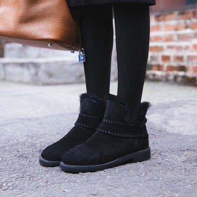 雪地靴女鞋靴子短筒靴秋冬季新款加厚保暖百搭平底女雪地棉鞋