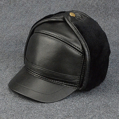 海宁男士真皮帽子羊皮冬季保暖中老年大耳帽老人冬帽护耳老头帽