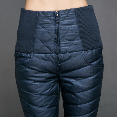 裤子女冬羽绒裤外穿高腰加厚白鸭绒显瘦双面女式修身大码保暖棉裤