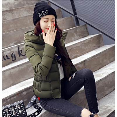 秋冬季新款韩版简约短款连帽修身轻薄服女学生